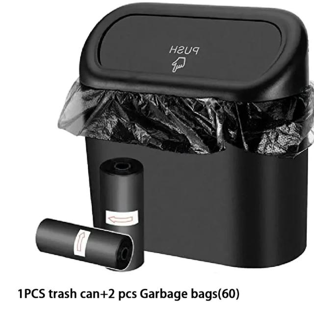Organizador de Lixo para Carro com Tampa - Kits Compactos com 3 Sacos e Acessórios Práticos para Prova de Escape