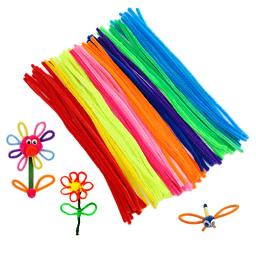 Hastes limpadoras de cachimbos 100 peças, limpadores de cachimbos 5mm, brinquedo educacional de pelúcia colorido para crianças, artesanato de brinquedo diy de limpeza de cachimbos - Image 5