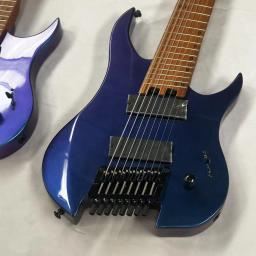 Guitarra Elétrica Azul Sem Cabeça de 7 Cordas com Captador de Alta Qualidade e Frete Grátis - Image 6