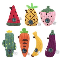 Voz Interação Mastigar Dentes para Pet Dog, Melancia Morango, Fruta Série, Plush Pet Supplies - Image 1
