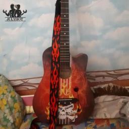 Correia da guitarra multi-cor cintos de guitarra ajustável impressão colorida correias de guitarra de náilon baixo acústico acessórios de guitarra elétrica - Image 3