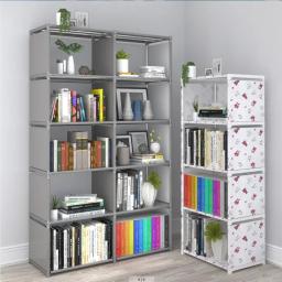 Cubo Armazenamento Organizador Estante, Estante portátil com pano de tecido nas costas, Sala de estar, Sala de estudo, Quarto - Image 1