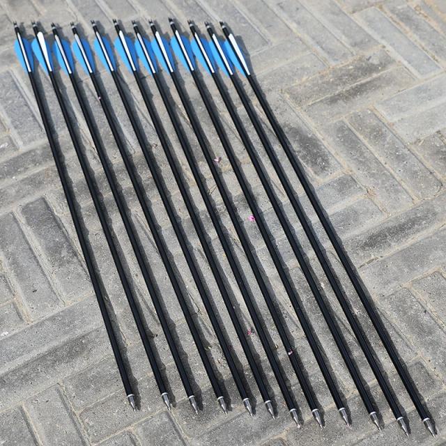 Pena de Borracha para Arco Recurvo Composto - Flechas de Alumínio Spine 300 OD 8.8mm para Tiro com Arco e Caça - Pacote com 6 ou 12 Peças