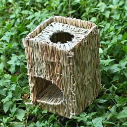 Gaiolas de coelho tecidas dobráveis para pequenos animais, Mastigar Toy Mat, Cama doméstica, Ninhos para animais de estimação, Hamster, Cobaia, Coelhinho, Acessórios - Image 4
