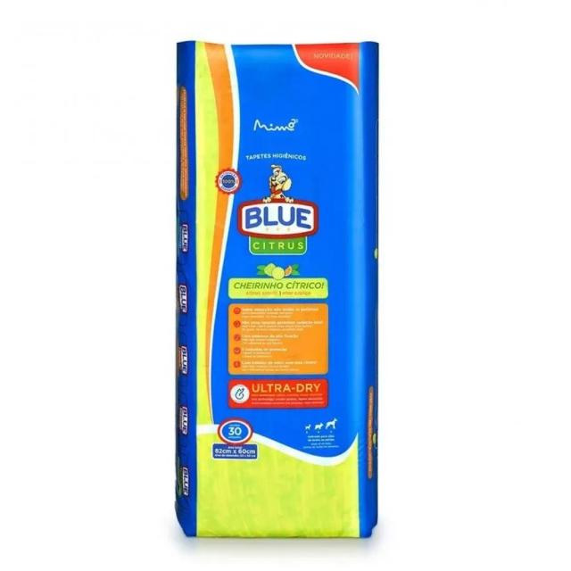 Tapete Higiênico Blue Citrus para Pets - 82cm x 60cm com 30 Unidades