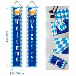 Banner suspenso ao ar livre para decorações de festas de eventos, bandeira, tapeçaria, poliéster, impresso para casa e ao ar livre, Bayern, bandeira Oktoberfest, 1 par - Image 4