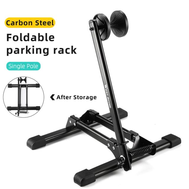 Suporte de Bicicleta Dobrável West Biking com Duplo Polo para Interior e Piso
