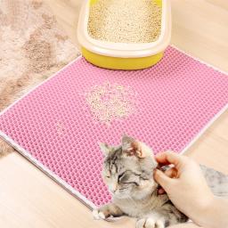 Impermeável dupla camada gato areia esteira, tapete dobrável pet, esteira de armazenamento de lixo, almofada do pé do vaso sanitário, almofadas de cama EVA - Image 3