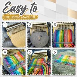 Mini máquina de tecelagem para remendar jeans e meias Pequeno tear Kit de ferramentas de tecer Máquina de tricô doméstica - Image 6