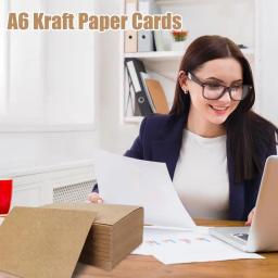 Heavy Duty Cartões De Papel Kraft, em branco Imprimível Cartões De Visita, Cartão Impressora A6, 100 Folhas De Cartão De Estoque - Image 3