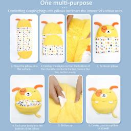 Saco de dormir cobertor animal dos desenhos animados das crianças, travesseiro boneca de pelúcia, bebê anti-kick, colcha saco do sono, meninos, meninas - Image 5