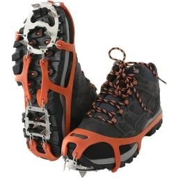 18 dentes escalada crampons para ao ar livre inverno caminhada pesca no gelo sapatos de neve sapatos antiderrapantes capas de sapato de aço manganês - Image 6