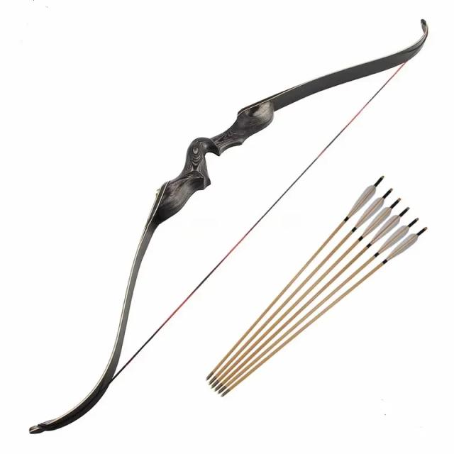 Arco e Flecha de Madeira 30-60lb para Caça