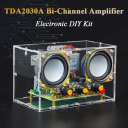 Kit Amplificador Eletrônico Dual Channel, Carcaça Transparente, Áudio, Soldagem Eletrônica, Montagem, Exercício, DIY, TDA2030 - Image 1
