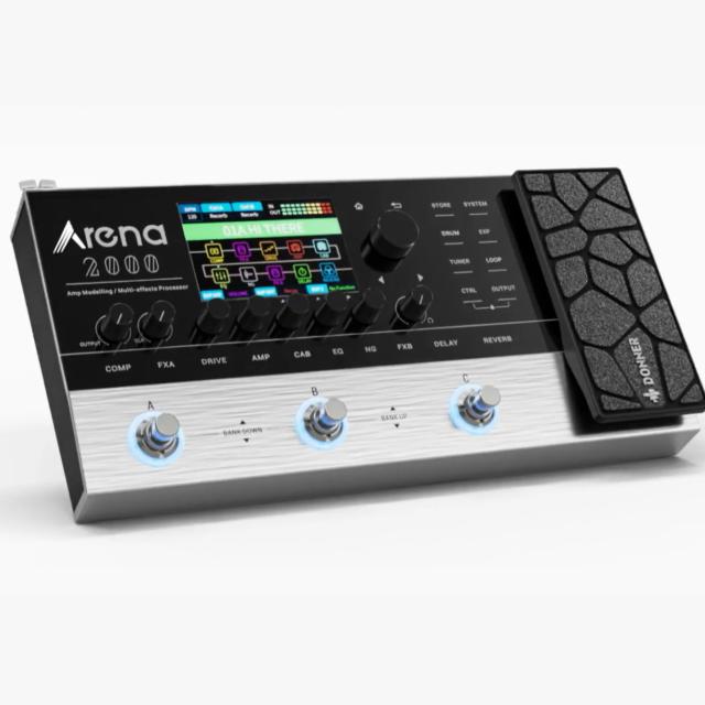 Pedal de Guitarra Multi-Efeitos Donner Arena2000 com 50 Modelos de Amp e 50 Slots de Carregamento para Loop e Modelagem de Cabine
