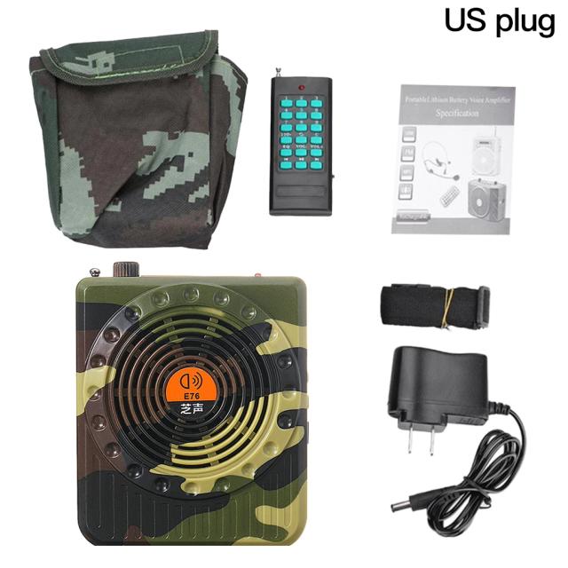 Amplificador de Som Profissional Portátil com Controle Remoto para Caça - Alto-falante de Chamada Decoy com Plugue UE/EUA