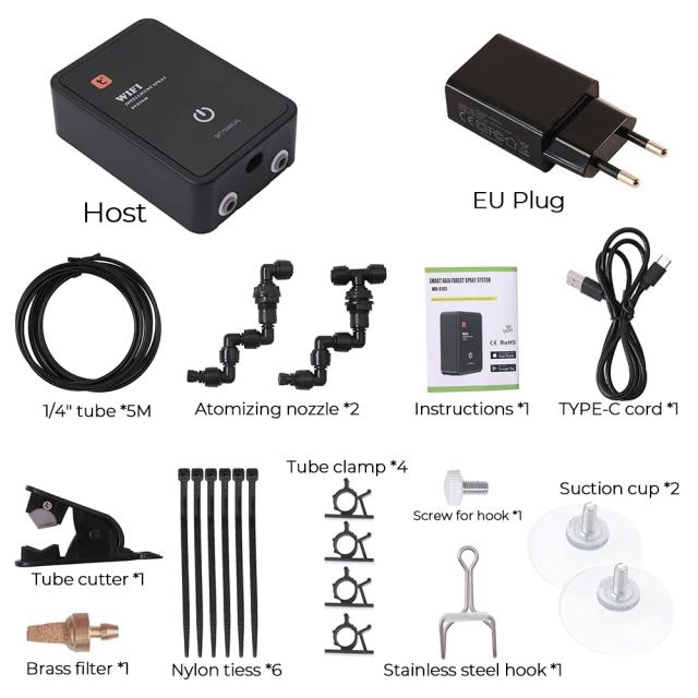 Umidificador Intelligente Reptile Spray com Controle Wi-Fi e Sistema de Irrigação por Temporizador para Criar Névoa Tropical
