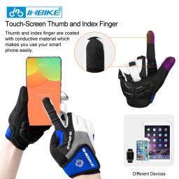 INBIKE-Gel completo dedo luvas de ciclismo para homens, touchscreen, acessórios de bicicleta, MTB, ciclismo, estrada, bicicleta, equitação - Image 5
