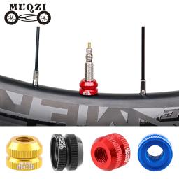 Muqzi 2 pçs bicicleta sem câmara de ar pneu presta válvula porca mtb estrada aro alumínio ultraleve tampa da válvula ciclismo peças reparo - Image 1