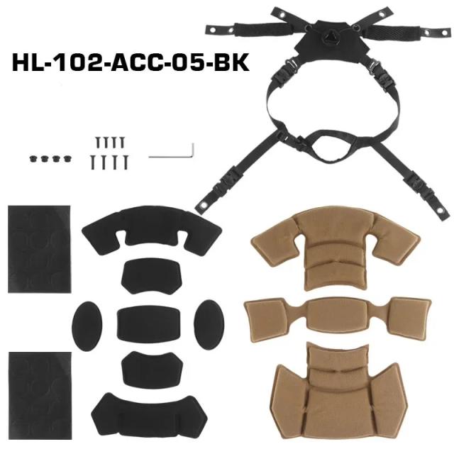 Almofadas Protetoras para Capacetes Táticos Airsoft e Paintball com Sistema de Suspensão Dial Liner Kit Wendy 3.0 Fast MICH ACH