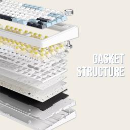 Epomaker x aura f75 75% 80 teclas junta de troca quente bluetooth 5.0/2.4g teclado mecânico sem fio/com fio pbt teclas para mac/win - Image 5