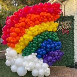 Balões do arco-íris do látex para a decoração, casamento, chuveiro de bebê, festa do feliz aniversário, novo, 7 cores - Image 3