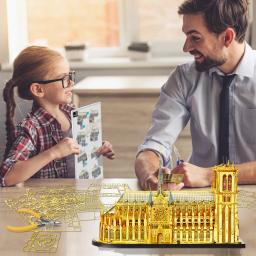 Piececool-Kits de Construção Modelo em Tamanho Grande, Notre Dame de Paris, Metal Puzzle 3D, Brinquedos Criativos DIY, Puzzle, Decoração do Lar, 24cm - Image 2