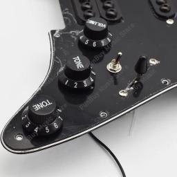 SSH-guarda-chuva tipo carregado Prewired Pickguard, Tom Volume Control com backplate de guitarra para guitarra ST, branco e preto - Image 4