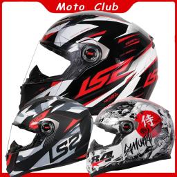 LS2-Classic Full Face Capacete De Motocicleta, Moto Racing, Moto, Capacete De Tanque, Xdron Casque, Samurai Draze, FF358 - Image 1