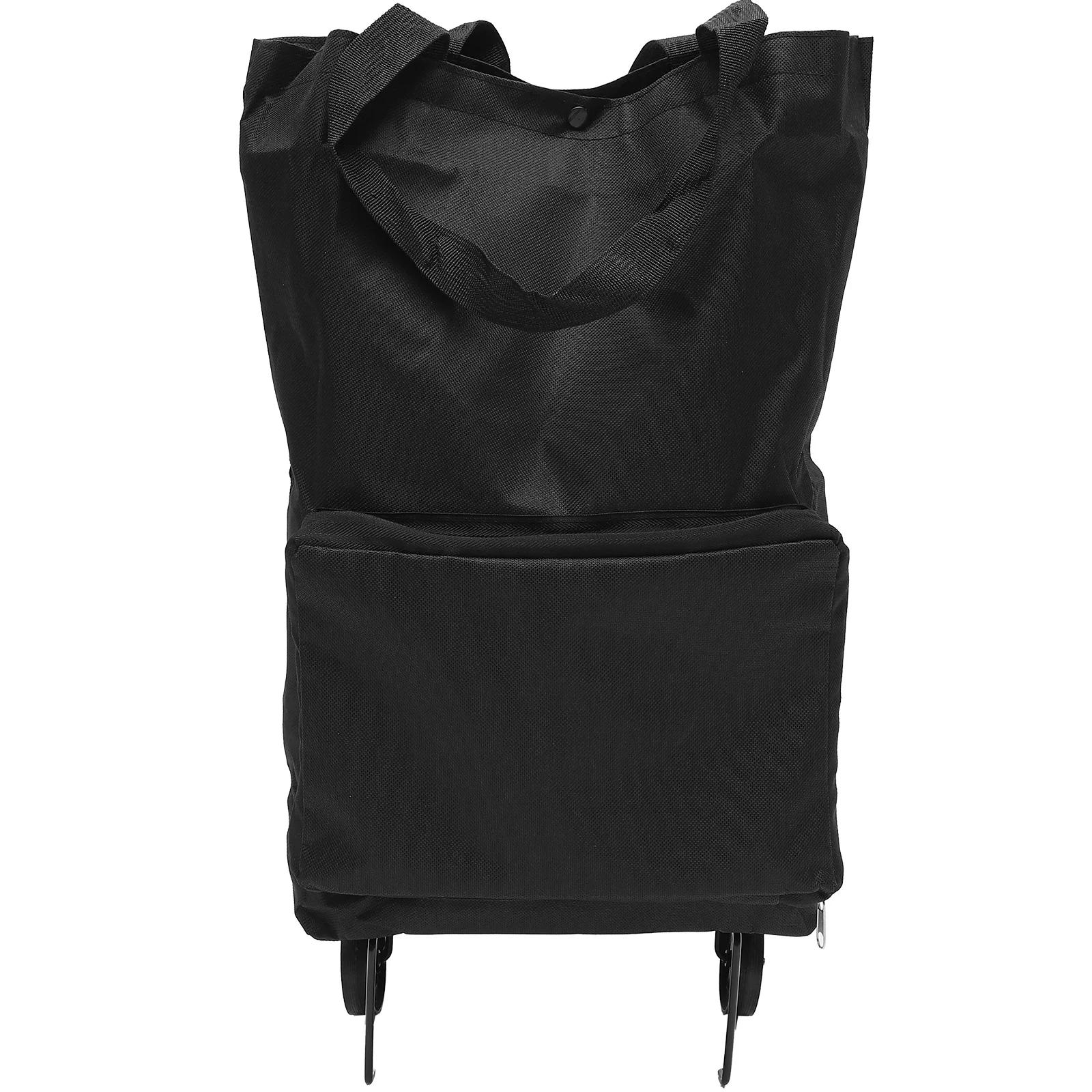 Saco de reboque dobrável para compras, com roda, carrinhos de mão grandes, carrinho dobrável, carrinho de compras, pano oxford, bolsa reutilizável - Image 1