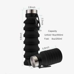 550ml portátil dobrável garrafa de água bpa livre à prova de vazamento silicone reusável acampamento ao ar livre dobrável esporte garrafas de água - Image 3