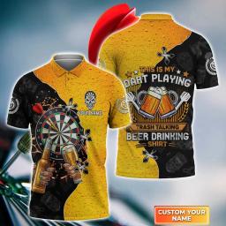 Camisa polo de impressão personalizada masculina, camiseta giratória, lapela de grandes dimensões, blusa de manga curta, hip hop, streetwear harajuku, dardo 3d, moda - Image 4