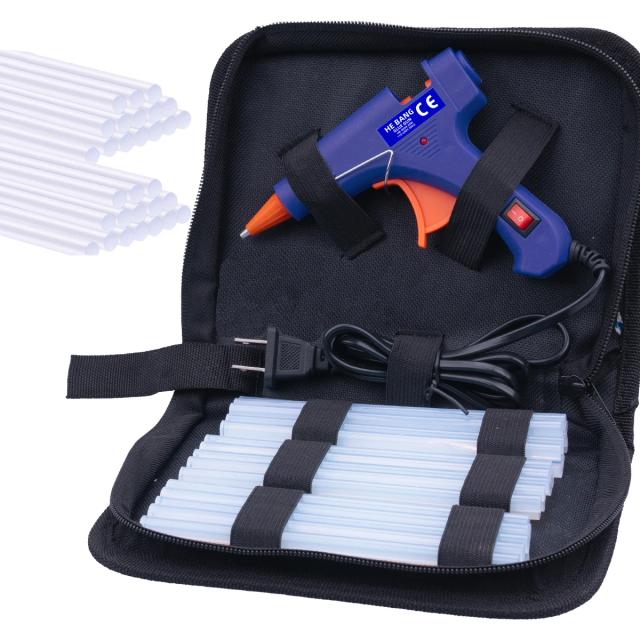 Kit de Cola Quente Mini Azul com 30 Bastões para Artesanato - 20W