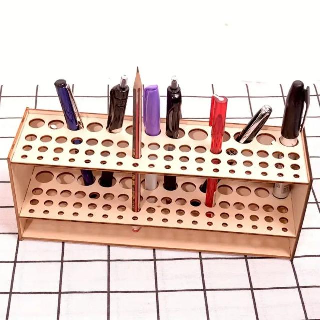 Suporte Premium de Escova de Madeira para Artistas com 67 Slots para Lápis e Pincéis – Organizador Elegante de Arte e Artesanato Durável