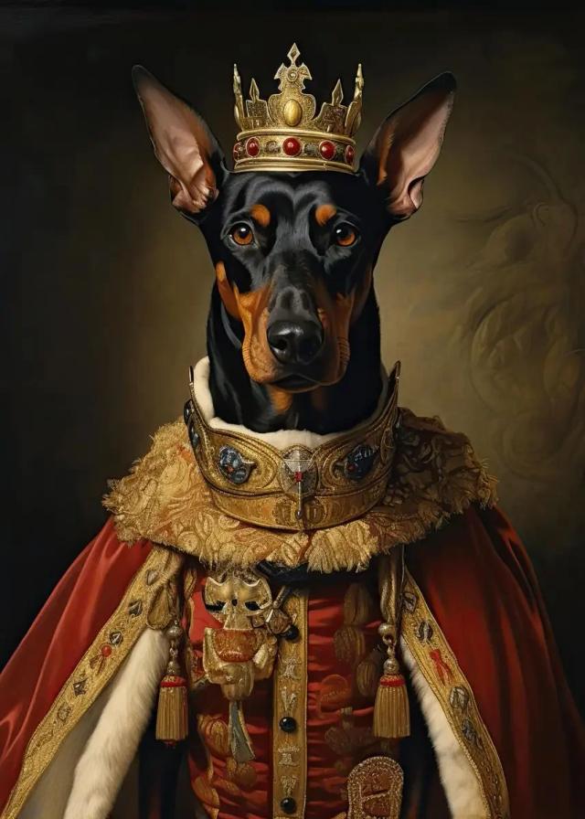 Retrato Moderno de Cão Rei em Arte de Parede Estética - Impressão HD em Tela para Decoração de Quarto e Casa