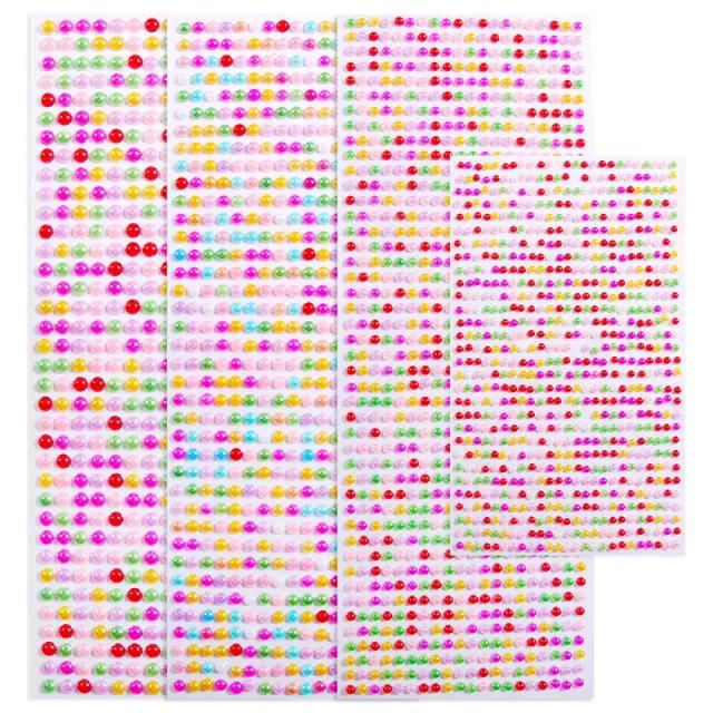 Pérolas adesivas brancas em marfim de 3 a 6 mm para decoração de unhas e scrapbooking DIY
