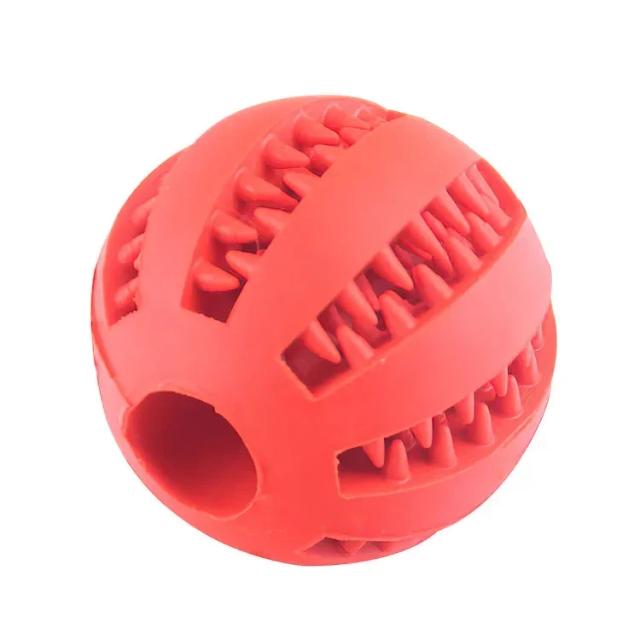 Bola de Borracha Interativa para Cães: Brinquedo Mastigável que Limpa os Dentes e Entretenimento para Pets Pequenos