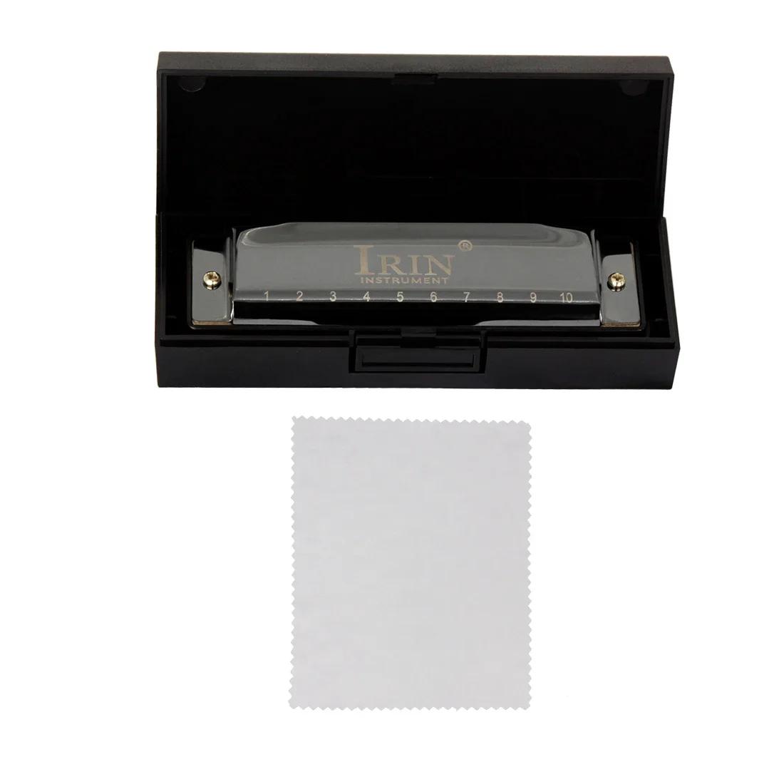 IRIN-Preto Niquelado C Chave Harmonica, Órgão da Boca, Adequado para Amantes de Música, Instrumento de Sopros, 10 Furos, 20 Tons - Image 1