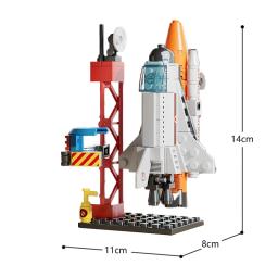 Mini aeroespacial tripulado foguete modelo blocos de construção, estação espacial, arquitetura urbana, brinquedos infantis, compatível com lego, novo - Image 4