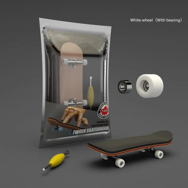 Skate de Dedo Profissional Maple Wood 5 Camadas Rodas Liga 9.9cm