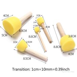 Conjunto pincéis espuma esponja com 5 peças, ferramenta pintura carimbo, artesanato diy para - Image 6
