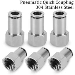 Pneumatic Quick Fitting Mangueira Tubo de ar, conector pneumático, 304 aço inoxidável, PCF, 1/8 ”, 1/4”, 3/8 ”, 1/2”, BSP, 10pcs - Image 1