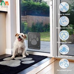 Porta de tela para animais de estimação, porta interna 8x10x0.4 polegadas, tela de aba magnética com tampa automática porta preta para cachorro e gato - Image 4