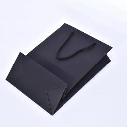 1pc alta qualidade preto tote saco de loja de roupas saco de presente requintado saco de compras suprimentos vários tamanhos disponíveis saco de papel - Image 4