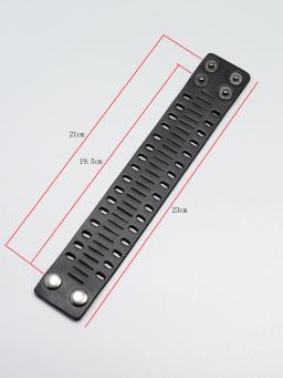 Bracelete retrô largo de couro genuíno masculino, estilo punk, simples vazado, com personalidade, bracelete masculino - Image 6