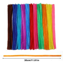 Torcida Rod colorido com fio de ferro, Chenille Stem, Lã Raiz, Fofo Bar, Artesanato DIY, Torcendo Bar Decorações, 100pcs - Image 2