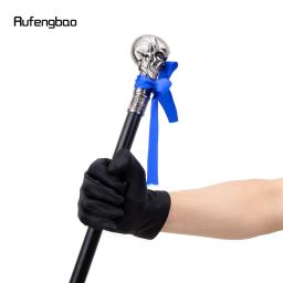 Cabeça de crânio com gravata borboleta, vara de caminhada de articulação única com placa escondida, placa de cana de autodefesa, cosplay, bastão de crossa 93cm - Image 6