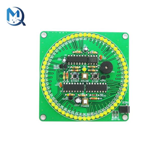 Kit DIY de Temporizador de Contagem Regressiva de 60 Segundos com Alarme Eletrônico Sincronizado - Peças e Componentes em Vermelho