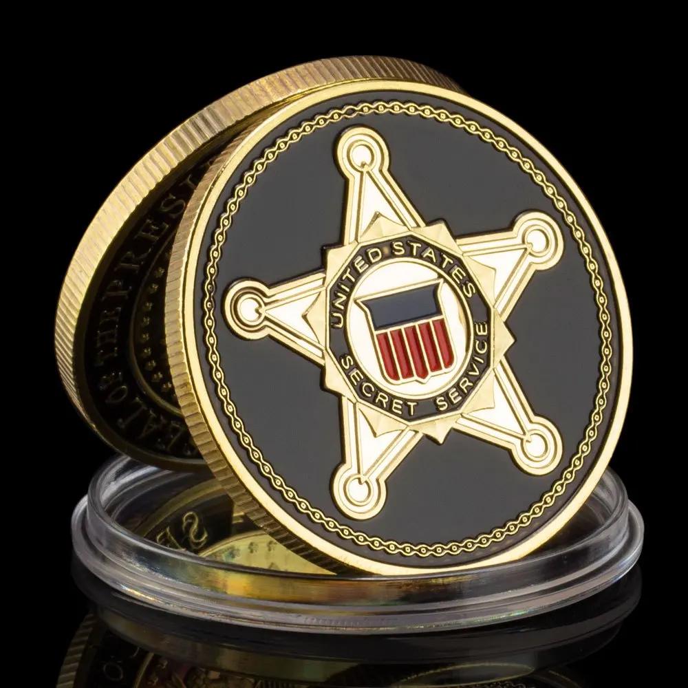 Moeda de Lembrança do Serviço Secreto dos Estados Unidos, Moeda Comemorativa Banhada a Ouro, Coleção Colecionável, Desafio Artístico - Image 1