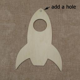 Inacabado Navio Foguete Em Branco Forma De Recorte De Madeira, Corte A Laser, Enfeites De Madeira, Espaço Sideral, Decoração Do Partido, DIY Artesanato Suprimentos - Image 2